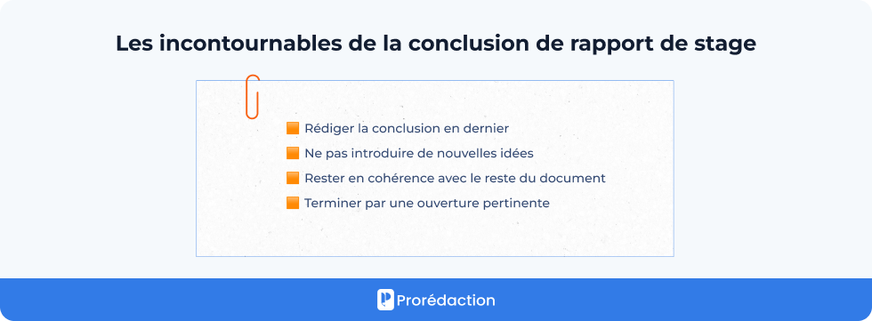 Les incontournables de la conclusion de rapport de stage