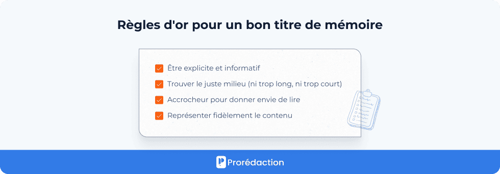 Règles d'or pour un bon titre de mémoire