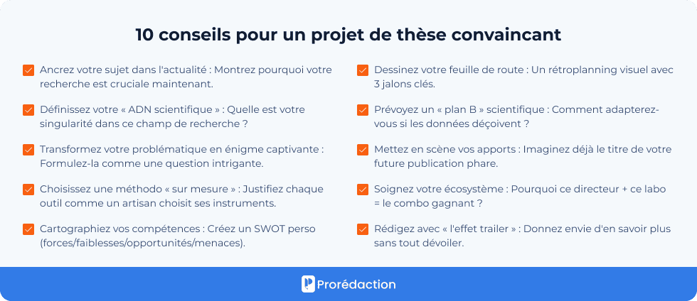 10 conseils pour un projet de thèse convaincant