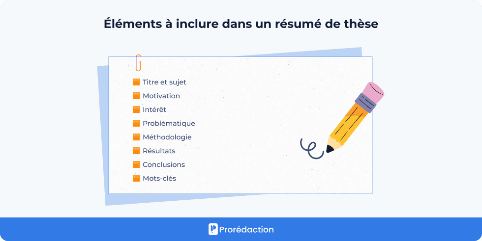 Éléments à inclure dans un résumé de thèse