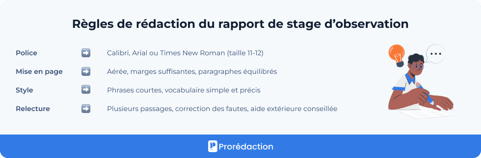 Règles de rédaction du rapport de stage d’observation
