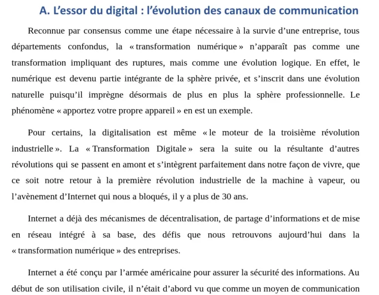 Exemple d'une Dissertation : L’évolution de la communication bancaire