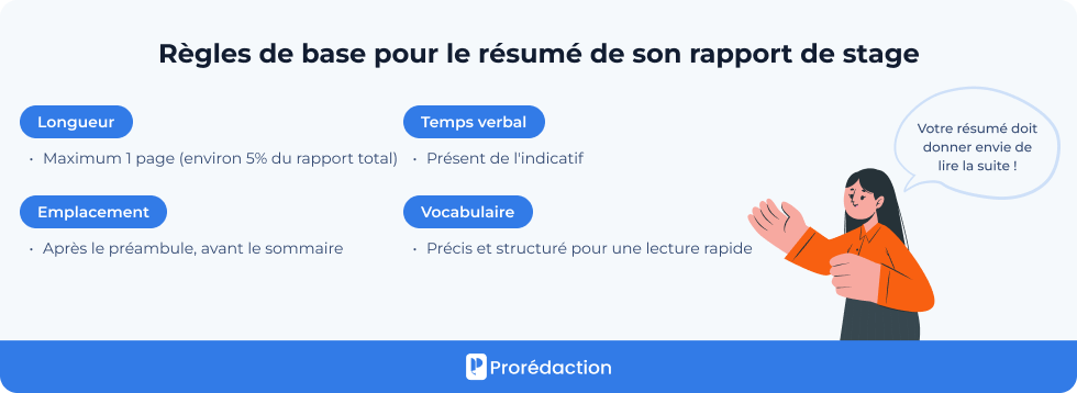 Règles de base pour le résumé de son rapport de stage