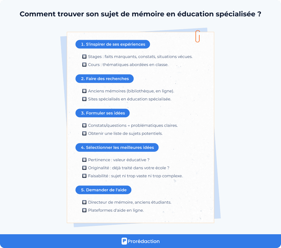 Comment trouver son sujet de mémoire en éducation spécialisée ?