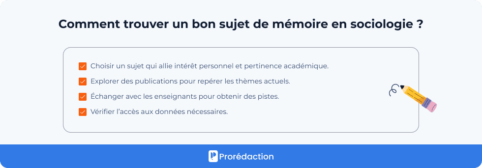 Comment trouver un bon sujet de mémoire en sociologie ?