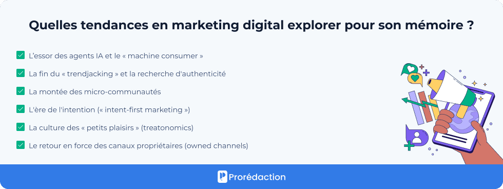 Quelles tendances en marketing digital explorer pour son mémoire ?
