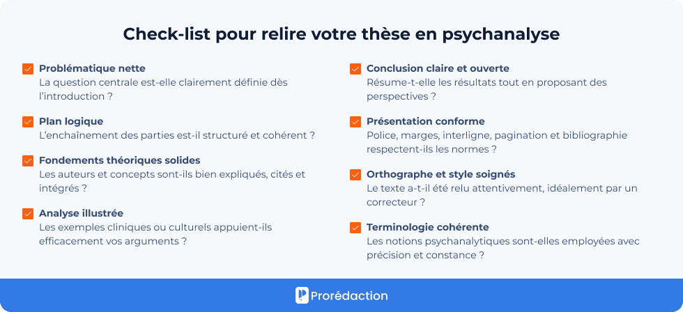 Check-list pour relire votre thèse en psychanalyse