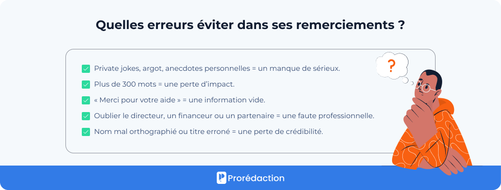 Quelles erreurs éviter dans ses remerciements