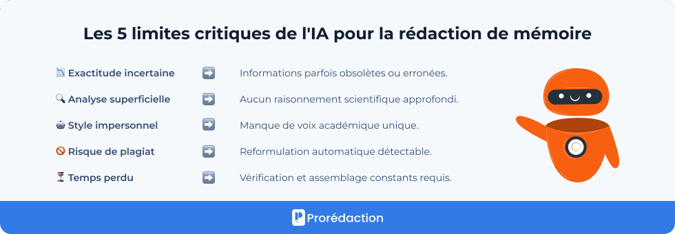 Les 5 limites critiques de l'IA pour la rédaction de mémoire