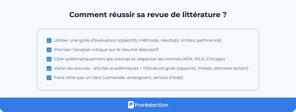 Comment réussir sa revue de littérature ?