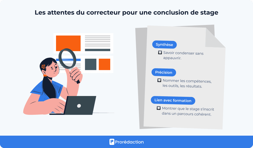 Les attentes du correcteur pour une conclusion de stage