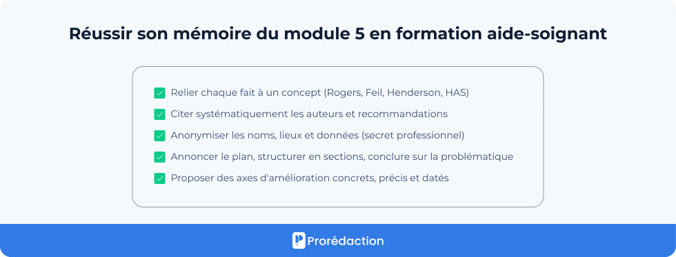 Réussir son mémoire du module 5 en formation aide-soignant